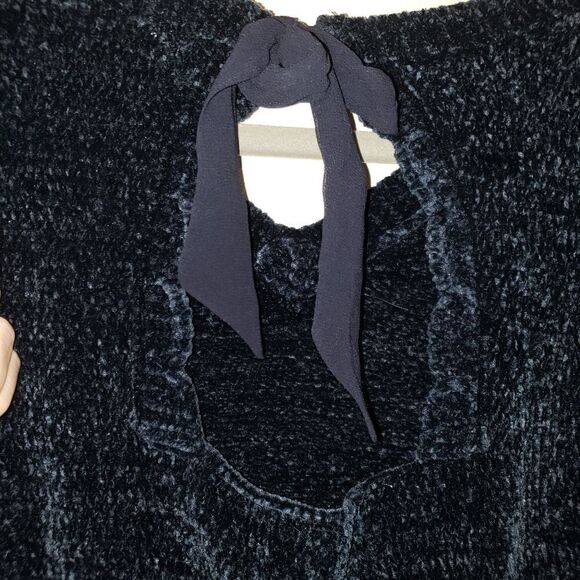 BUFFALO DAVID BITTON CHENILLE TEAL BLUE V NECK SWEATER SIZE LARGE - Picture 5 of 5